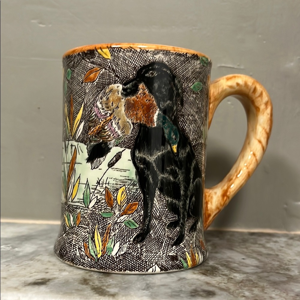 Gien Rambouillet hunting dog coffee cup